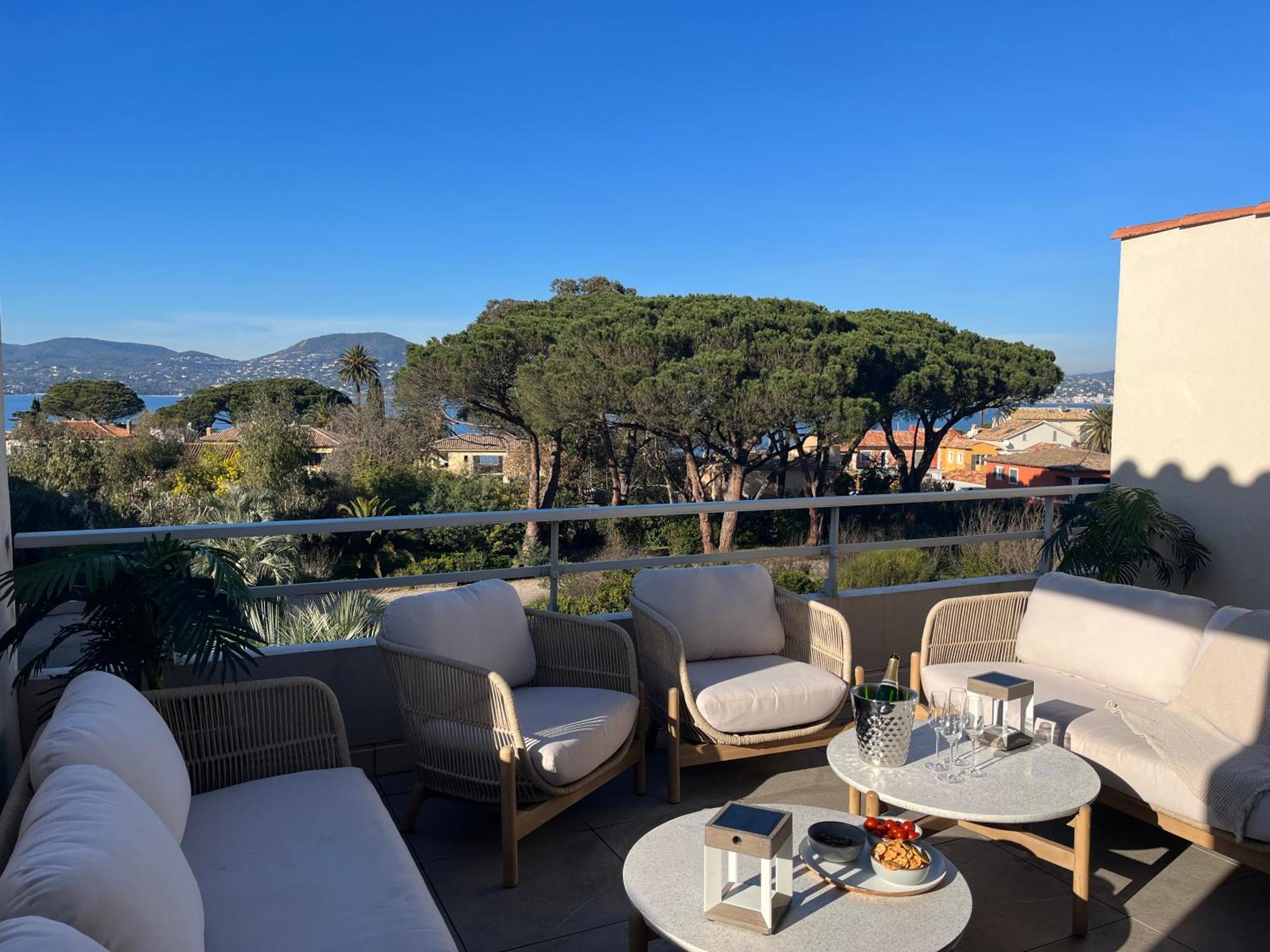 Terrasse Vue Mer - Appartement 6 Pers, 3 Chambres Et Parking A St Tropez Сен-Тропе Екстер'єр фото